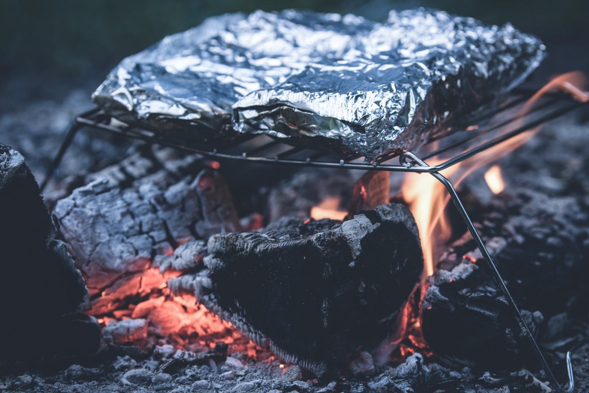 foil cooked on metal grill